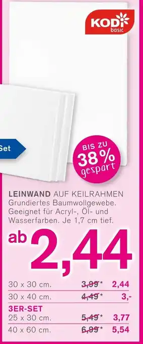 KODi Leinwand auf Keilrahmen Angebot