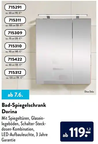 Aldi Süd Bad Spiegelschrank Dorina Angebot