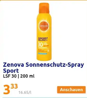 Action Zenova Sonnenschutz-Spray Sport 200ml Angebot