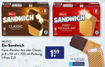 Aldi Süd Mucci Eis Sandwich 720 ml Packung Angebot