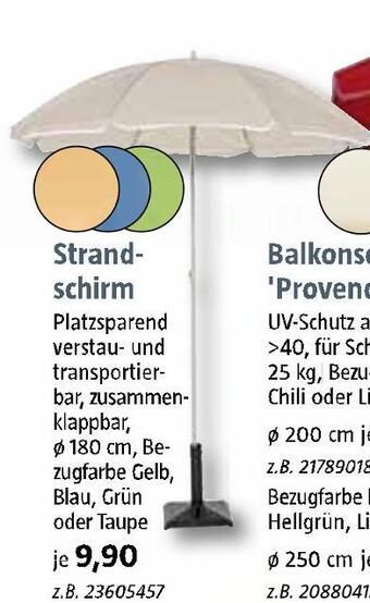 Bauhaus Strandschirm Angebot