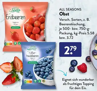 Aldi Süd All Seasons Obst 500-750 g Packung Angebot