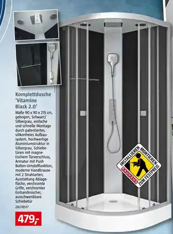 Bauhaus Komplettdusche 'vitamine black 2.0' Angebot