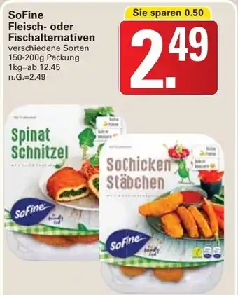 WEZ SoFine Fleisch oder Fischalternativen 150-200g Packung Angebot