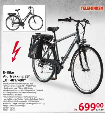 Selgros TELEFUNKEN E-Bike Alu Trekking 28" "XT 481/480" Angebot