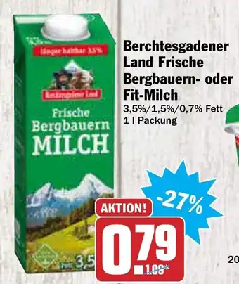 AEZ Berchtesgadener Land Frische Bergbauern oder Fit Milch 1L Angebot