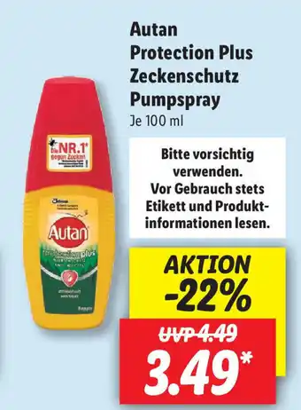 Lidl Autan Protection Plus Zeckenschutz Pumpspray Angebot