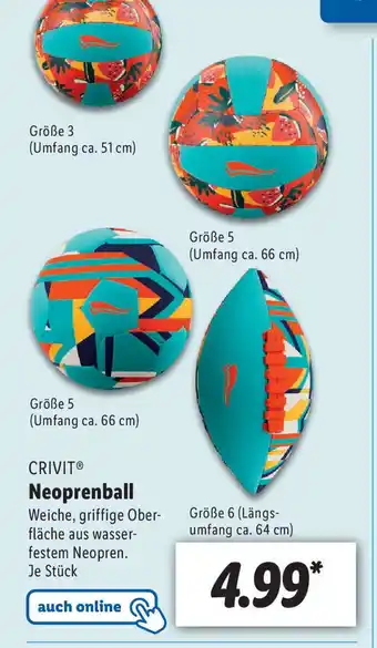 Lidl CRIVIT Neoprenball Angebot