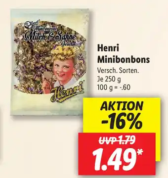 Lidl Henri Minibonbons 250g Angebot