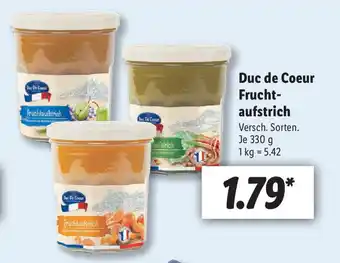 Lidl Duc de Coeur Frucht- aufstrich 330g Angebot