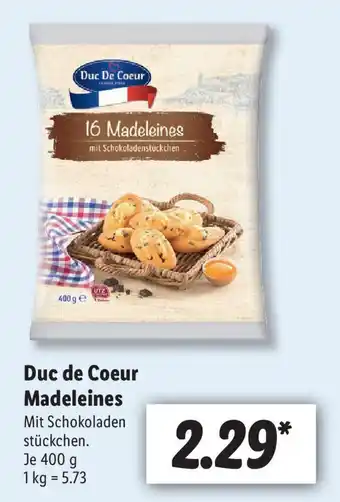 Lidl Duc de Coeur Madeleines 400g Angebot