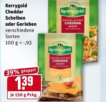 REWE Kerrygold Cheddar Scheiben oder Gerieben 150 g Angebot