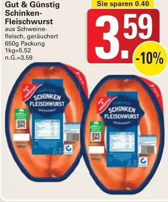 WEZ Gut & Günstig Schinken Fleischwurst 650g Packung Angebot