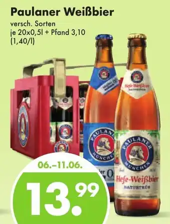 Trink und Spare Paulaner Weißbier 20x0,5L Angebot