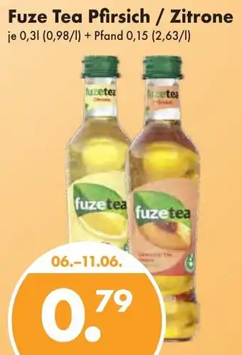 Trink und Spare Fuze Tea Pfirsich/Zitrone 0,3L Angebot