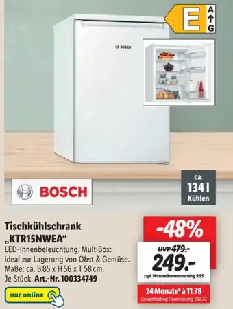 Lidl Bosch Tischkühlschrank ,,KTR15NWEA" Angebot