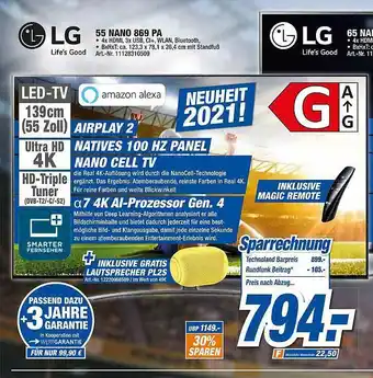 expert Techno Land Lg 55 Nano 869 Pa Angebot