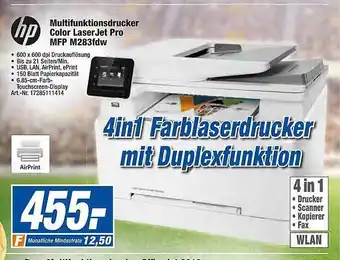 expert Techno Land Hp Multifunktionsdrucker Color Laserjet Pro Mfp M283fdw Angebot