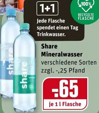 REWE Share Mineralwasser 1 L Angebot