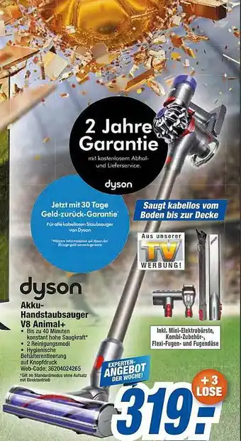 expert Octomedia Dyson Akku Handstaubsauger V8 Animal+ Angebot