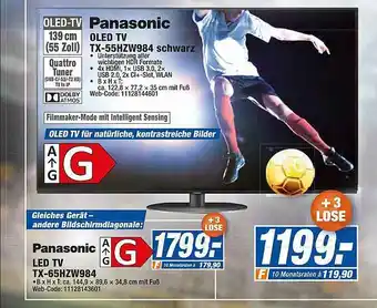 expert Octomedia Panasonic Oled Tv Tx-55hzw984 Schwarz Angebot