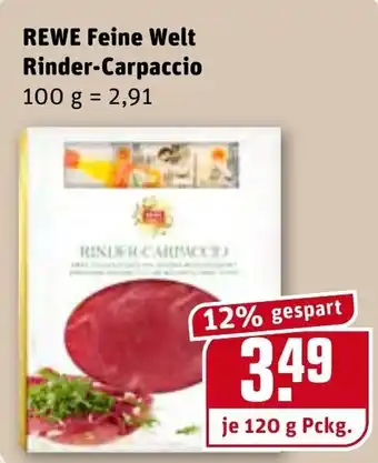 REWE Rewe Feine Welt Rinder Carpaccio 120 g Angebot