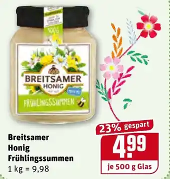 REWE Breitsamer Honig Frühlingssummen 500 g Glas Angebot