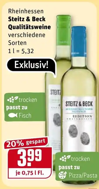 REWE Rheinhessen Steitz & Beck Qualitätsweine 0,75 L Angebot