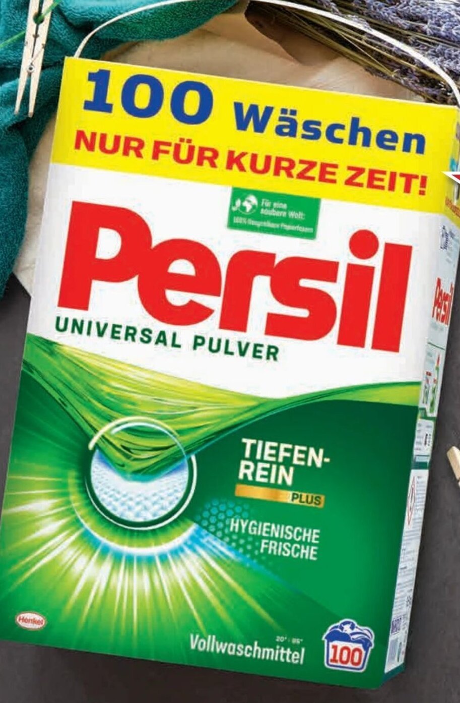 Persil Universal Pulver, Gel oder Discs 100 Waschladungen Packung