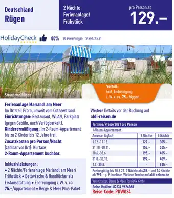 Aldi Süd Reisen Deutschland Rügen Angebot