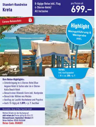 Aldi Süd Reisen Standort-Rundreise Kreta Angebot