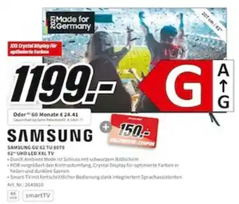 MediaMarkt Samsung GU 82 TU 8079 82" UHD LED XXL TV Angebot