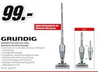 MediaMarkt Grundig VCH 9632 2in1 Akku Kabelloser Handstaubsauger Angebot