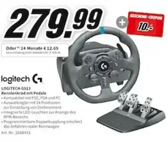 MediaMarkt Logitech G923 Rennlenkrad mit Pedale Angebot