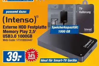 HEM Expert Intenso Externe HDD Festplatte Memory Play 2,5" USB3.0 1000GB Angebot