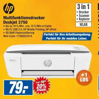 HEM Expert hp Multifunktionsdrucker Deskjet 3750 Angebot