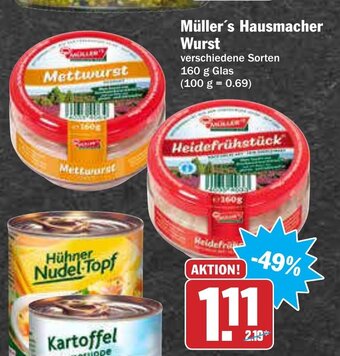 AEZ Müller's Hausmacher Wurst 160 g Angebot