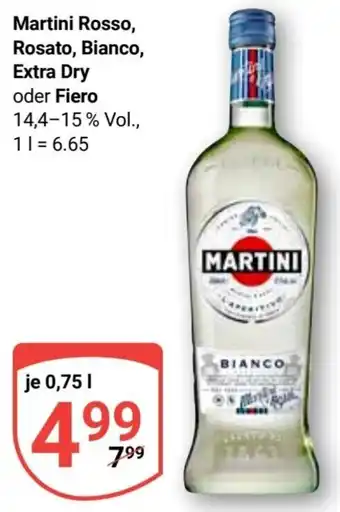 Globus Martini Rosso, Rosato, Bianco, Extra Dry oder Fiero 0,75 L Angebot