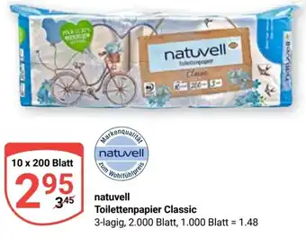 Globus natuvell Toilettenpapier Classic 10x200 Blatt Angebot