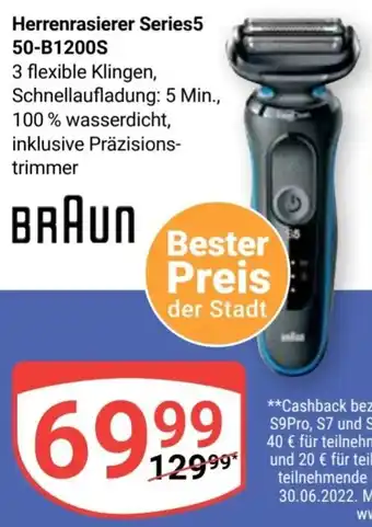 Globus Braun Herrenrasierer Series 5 50-B1200S Angebot