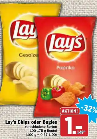 AEZ Lay's Chips oder Bugles 100-175 g Beutel Angebot