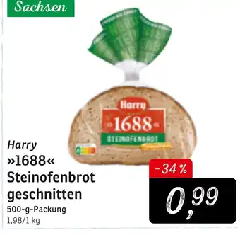 KONSUM Harry 1688 Steinofenbrot geschnitten 500g Angebot