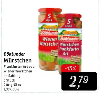 KONSUM Böklunder Würstchen 210g Angebot