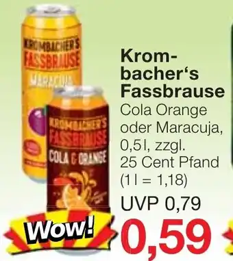 Jawoll Krombacher's Fassbrause 0,5 L Angebot