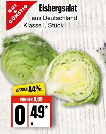 Edeka Frischemarkt Gut & Günstig Eisbergsalat Angebot