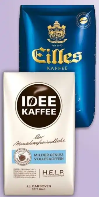 NETTO Idee oder Eilles Kaffee gemahlen oder ganze Kaffeebohnen 500 g Angebot