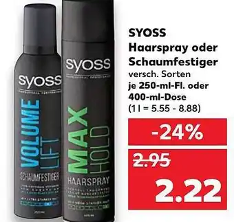 Kaufland Syoss Haarspray oder Schaumfestiger Angebot