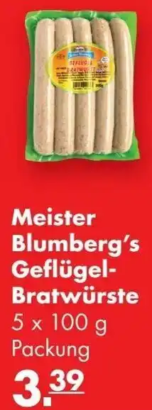 Handelshof Meister Blumberg's Geflügel Bratwürste 5x100g Angebot