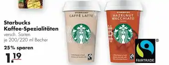 Handelshof Starbucks Kaffee Spezialitäten 200/220ml Becher Angebot