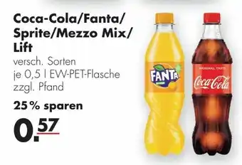 Handelshof Coca Cola, Fanta, Sprite, Mezzo Mix oder Lift 0,5L Angebot